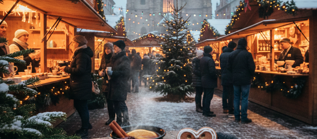 «Café y tradiciones en mercados navideños europeos»